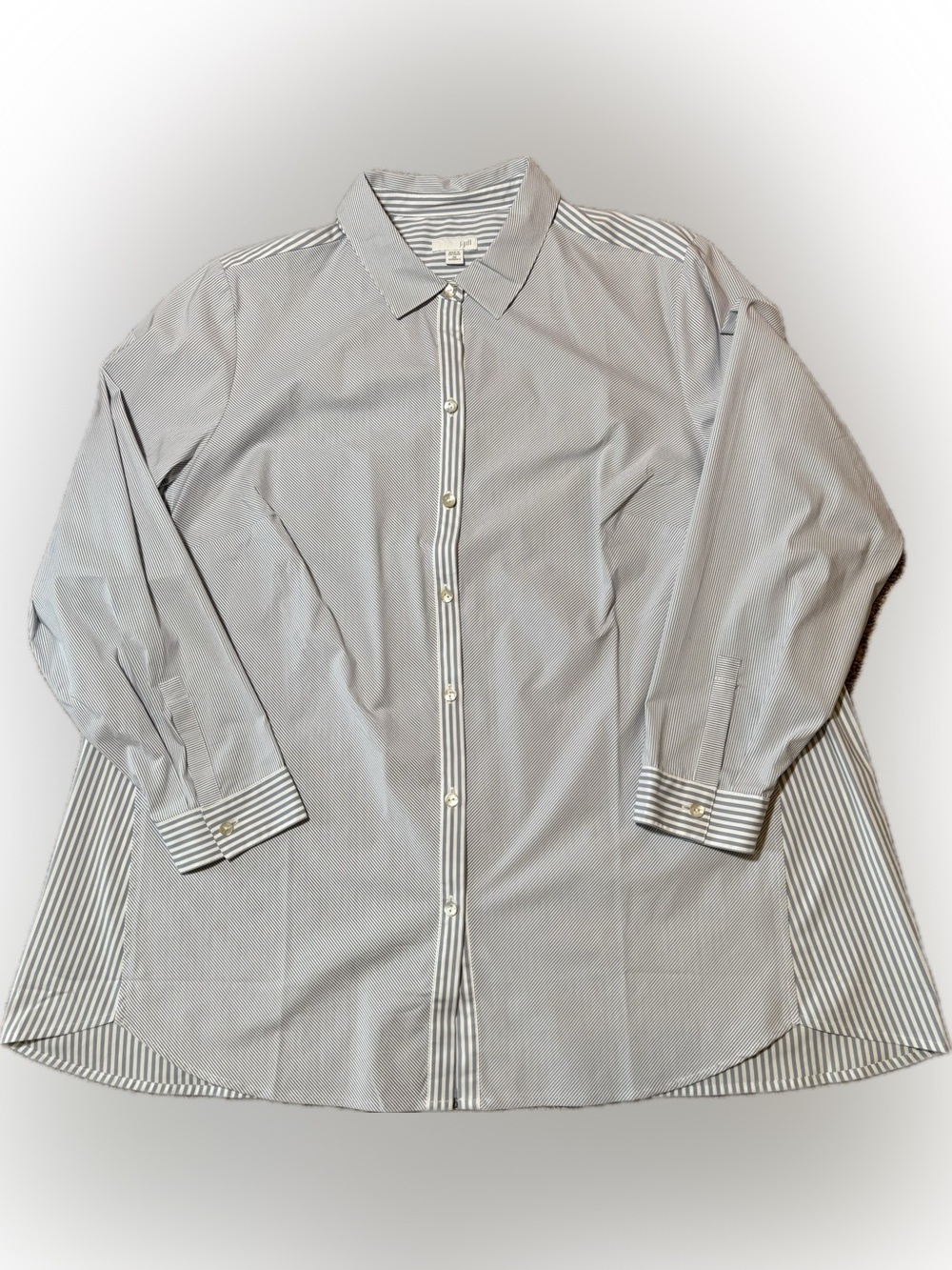 250 J Jill Blue Stripe Button-Up Shirt, Size 2X